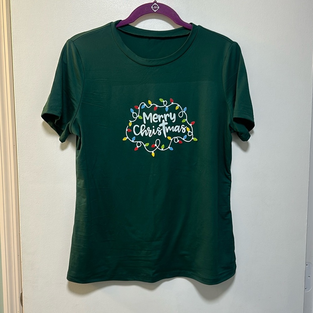 Women’s Shein Merry Christmas short sleeve shirt size L